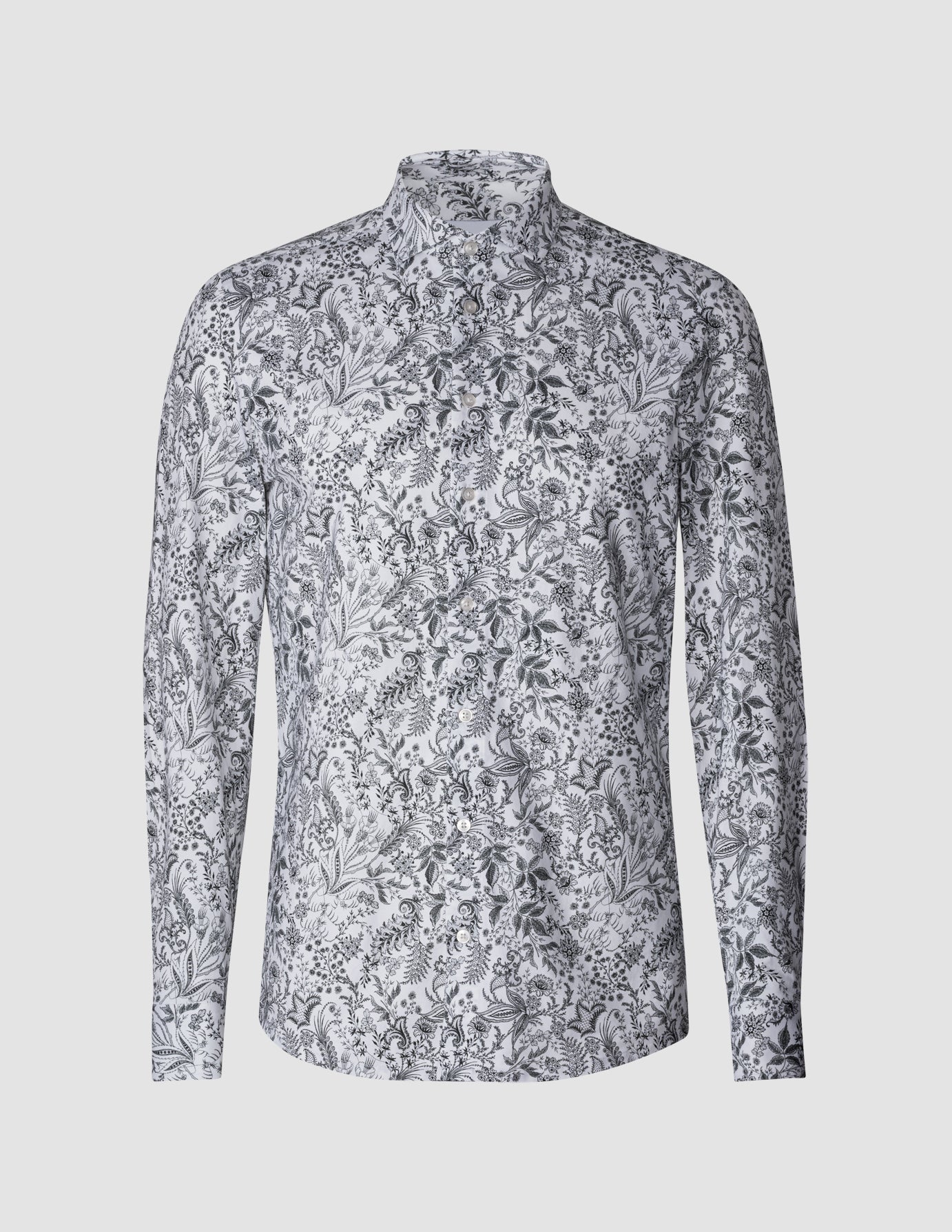 Classic Hemd Flower Forest Green Regular